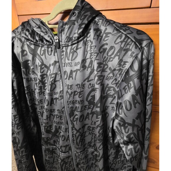 Pro Player Hoodie Size Large Graphic Print Black Gray Streetwear Activewear - Picture 5 of 8